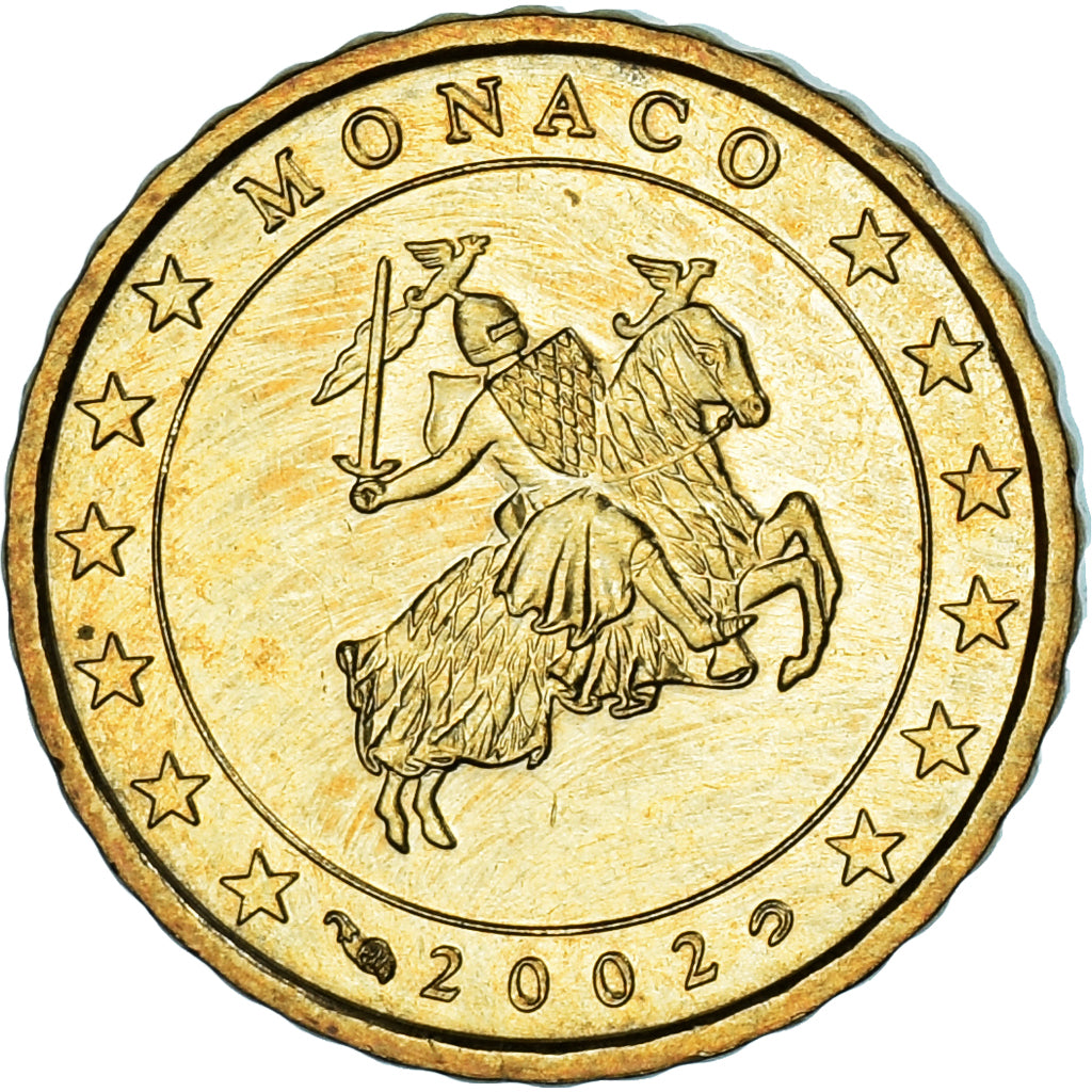 Monaco, 10 Euro Cent, 2002, Paris, MS(63), Brass, KM:170