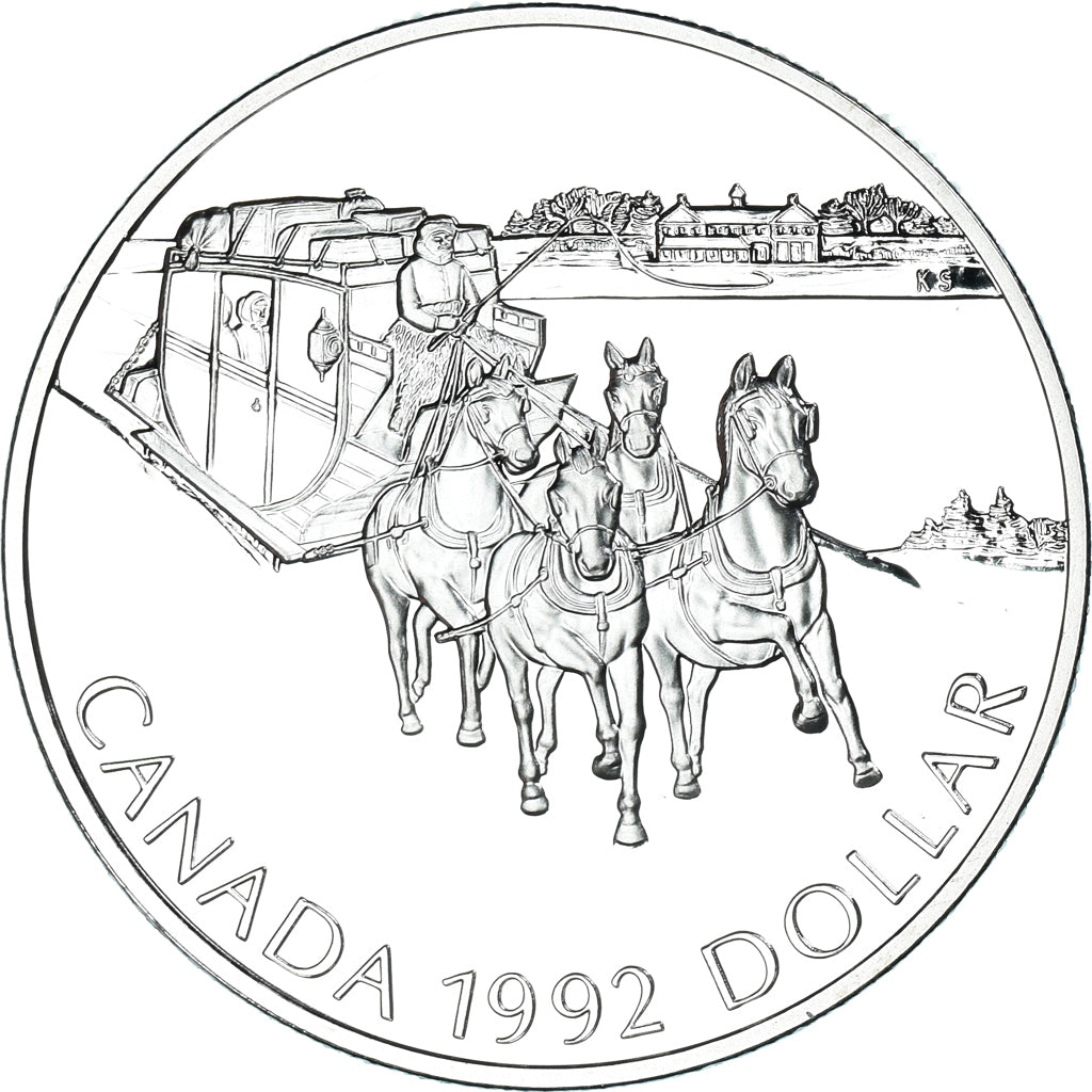 Coin, Canada, Elizabeth II, Dollar, 1992, Royal Canadian Mint, Ottawa, BE