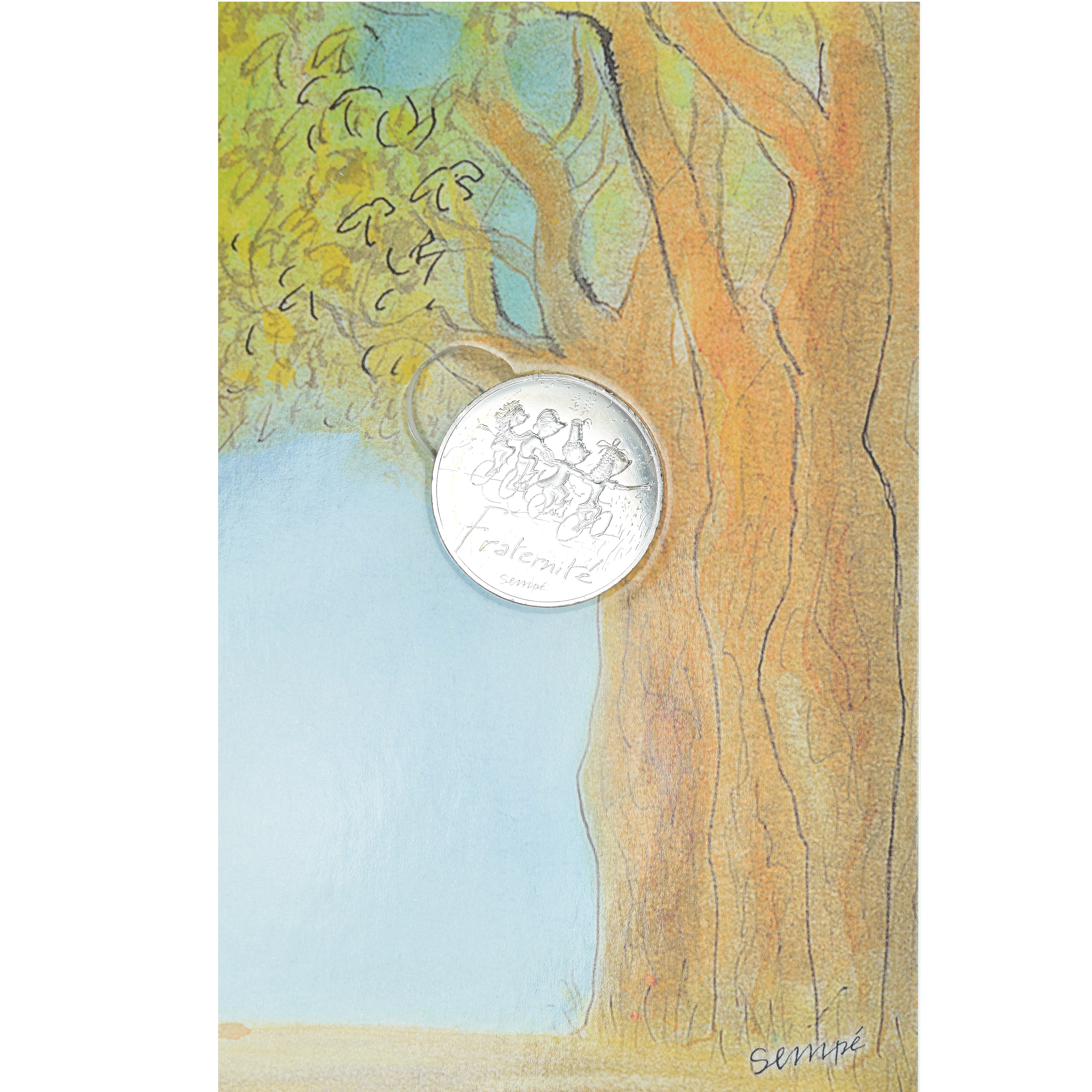 Francia, 10 Euro, Fraternité, 2014, SEMPÉ - FRATERNITÉ, FDC, Plata