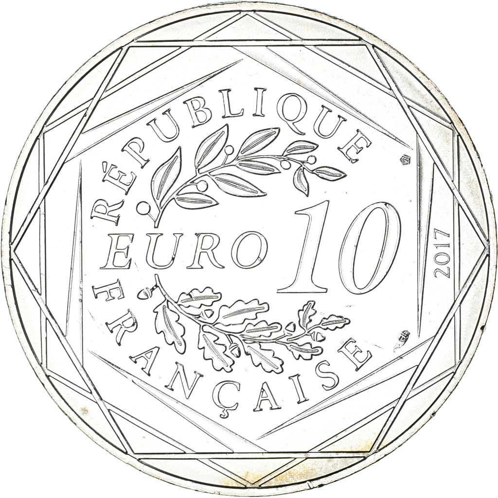 França, 10 Euro, Jean Paul Gaultier, 2017, FDC.6, MS(65-70), Prata