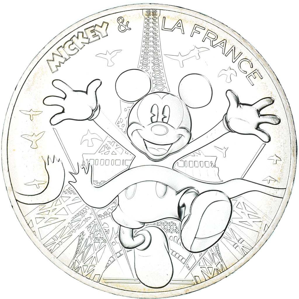 France, 10 Euro, 2018, Mickey aux pieds de la Dame de fer, FDC, Argent