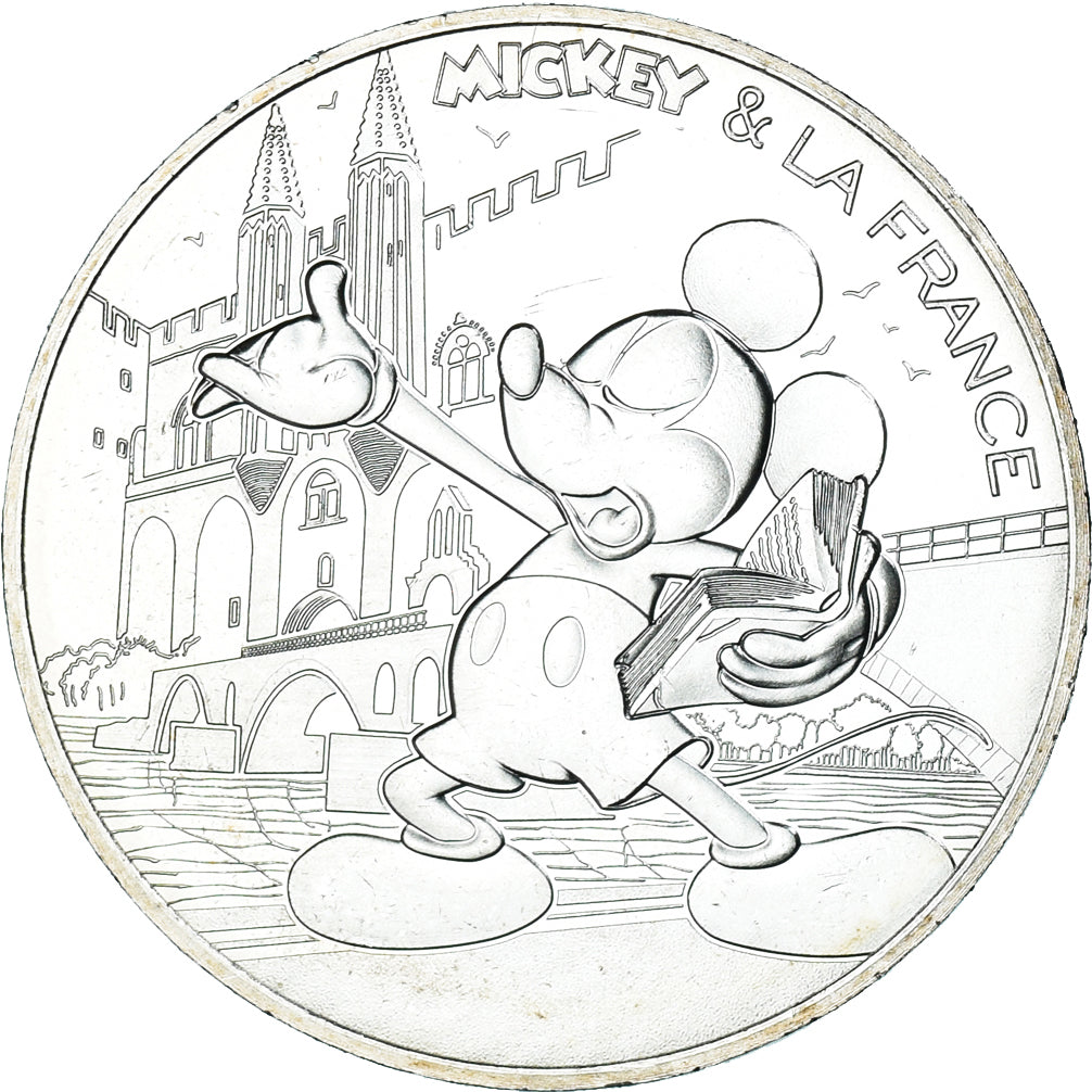 France, 10 Euro, Mickey sur le pont d'Avignon, 2018, Paris, FDC, Argent
