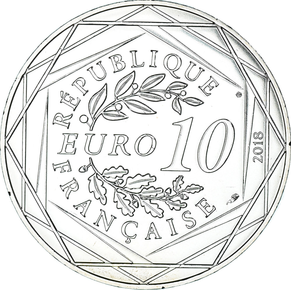 France, 10 Euro, Mickey sur le pont d'Avignon, 2018, Paris, FDC, Argent