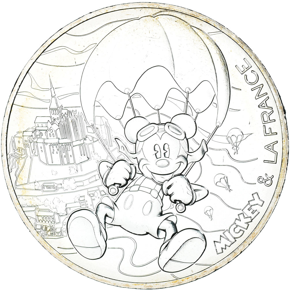 France, 10 Euro, Mickey libre comme l'air, 2018, Paris, MS(65-70), Silver