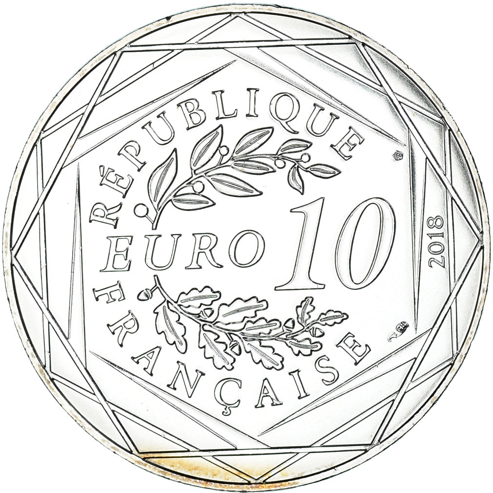 France, 10 Euro, Mickey libre comme l'air, 2018, Paris, MS(65-70), Silver