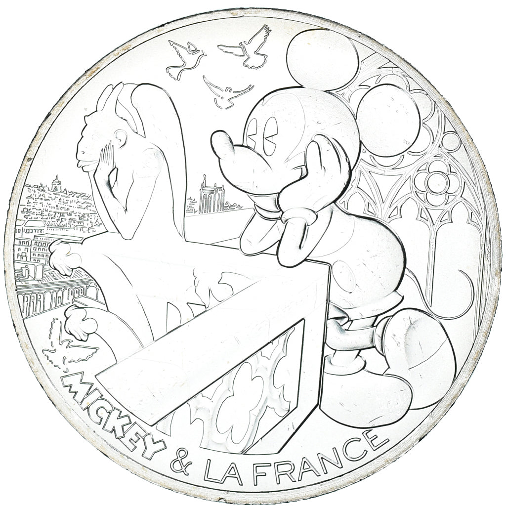 Francia, 10 Euro, 2018, Mickey Notre-Dame de Paris.FDC, FDC, Argento