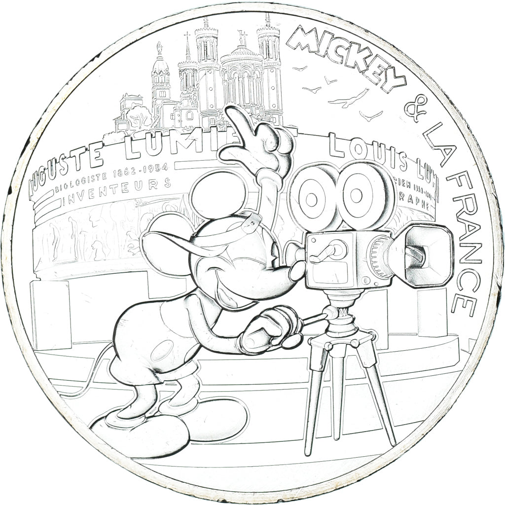 France, 10 Euro, Mickey silence on tourne, 2018, Paris, MS(65-70), Silver