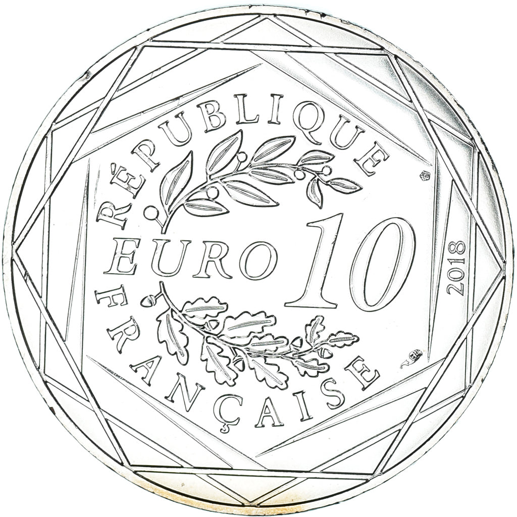 France, 10 Euro, Mickey silence on tourne, 2018, Paris, MS(65-70), Silver