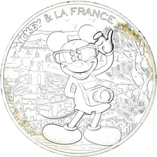 France, 10 Euro, 2018, Mickey Soleil ardent.FDC, MS(65-70), Silver