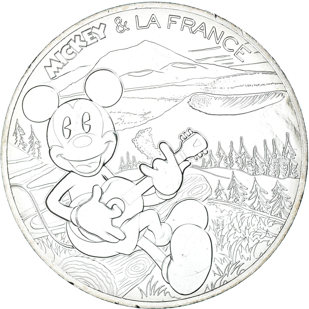 France, 10 Euro, 2018, Mickey Ode aux volcans.FDC, MS(65-70), Silver