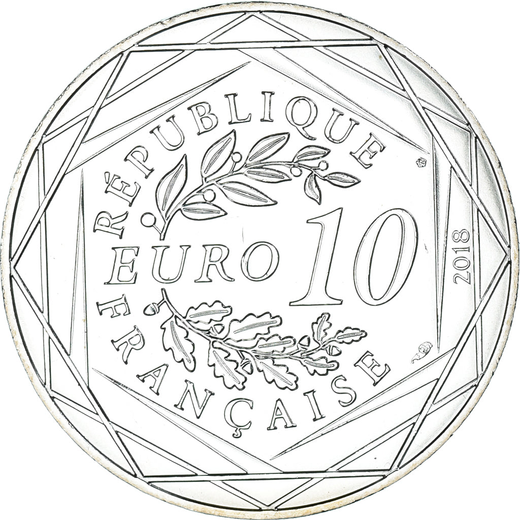 France, 10 Euro, 2018, Mickey Ode aux volcans.FDC, MS(65-70), Silver