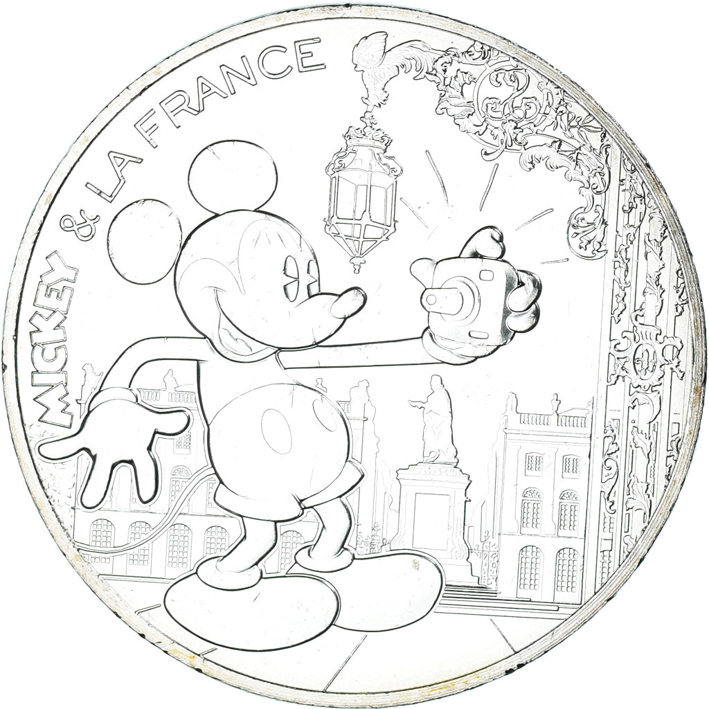 France, 10 Euro, 2018, Mickey Dans la place .FDC, MS(65-70), Silver