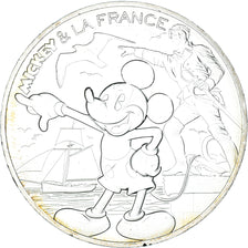 France, 10 Euro, 2018, Mickey Voile à l'horizon.FDC, MS(65-70), Silver