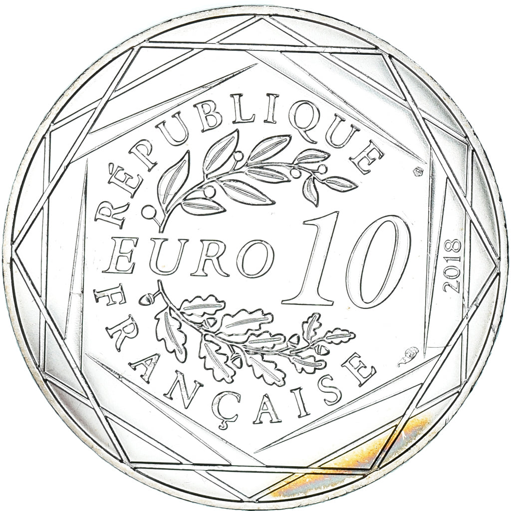France, 10 Euro, 2018, Mickey Voile à l'horizon.FDC, MS(65-70), Silver