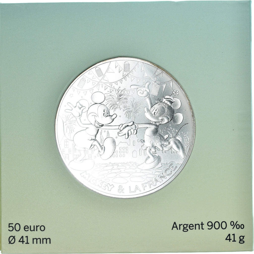 France, 50 Euro, Mickey & la France, 2018, Paris, FDC, FDC, Argent
