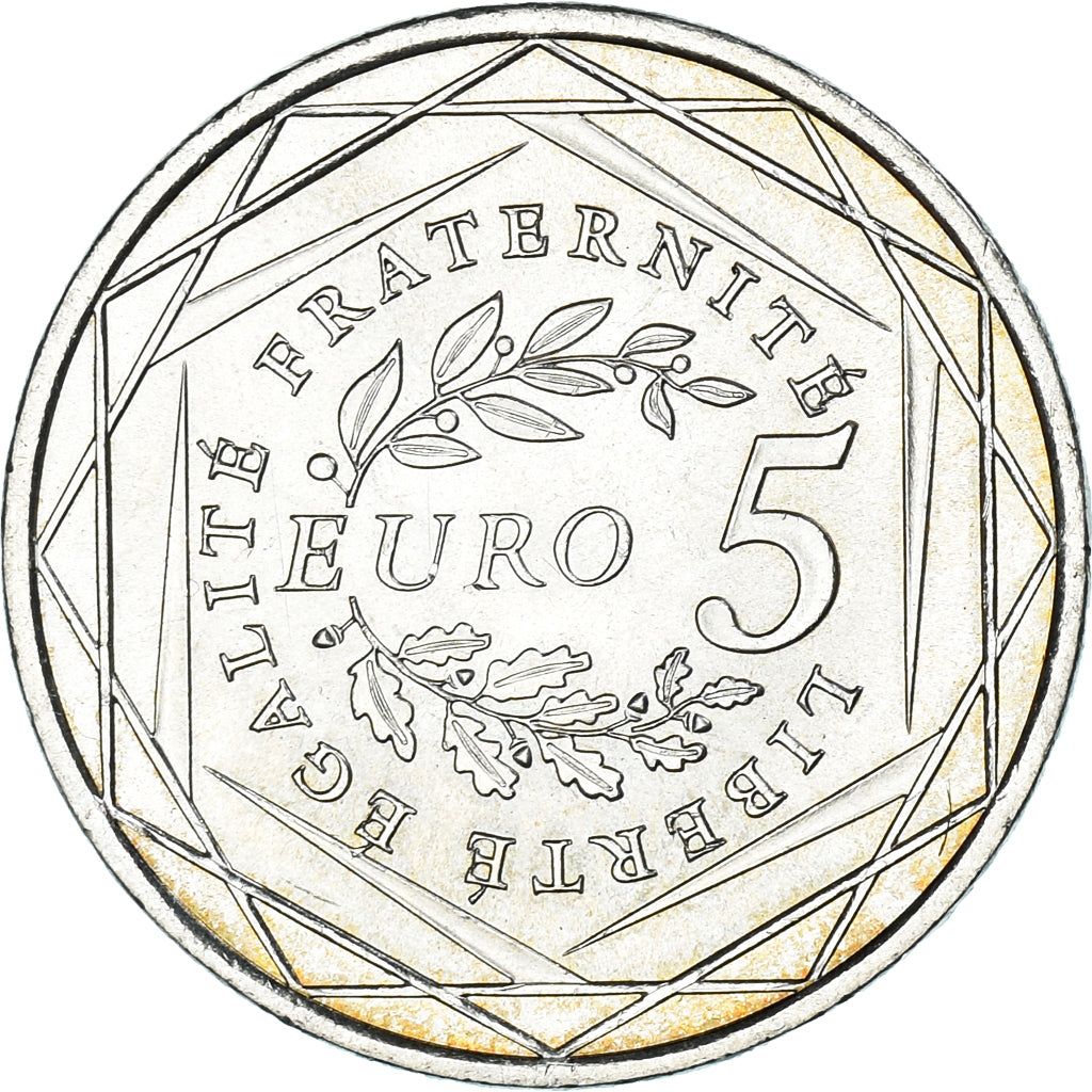 France, 5 Euro, 2008, MS(63), Silver, Gadoury:EU287, KM:1534