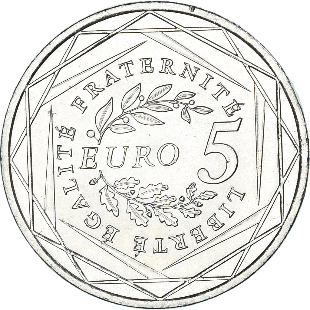 France, 5 Euro, 2008, MS(63), Silver, Gadoury:EU287, KM:1534