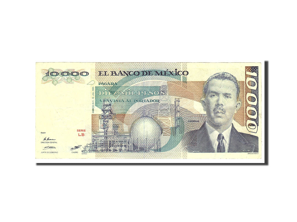Mexico, 10,000 Pesos, 1985, KM:89c, 1985-07-19, VF(20-25)