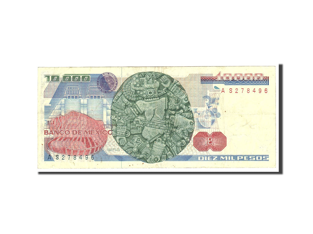 Mexico, 10,000 Pesos, 1985, KM:89c, 1985-07-19, VF(20-25)