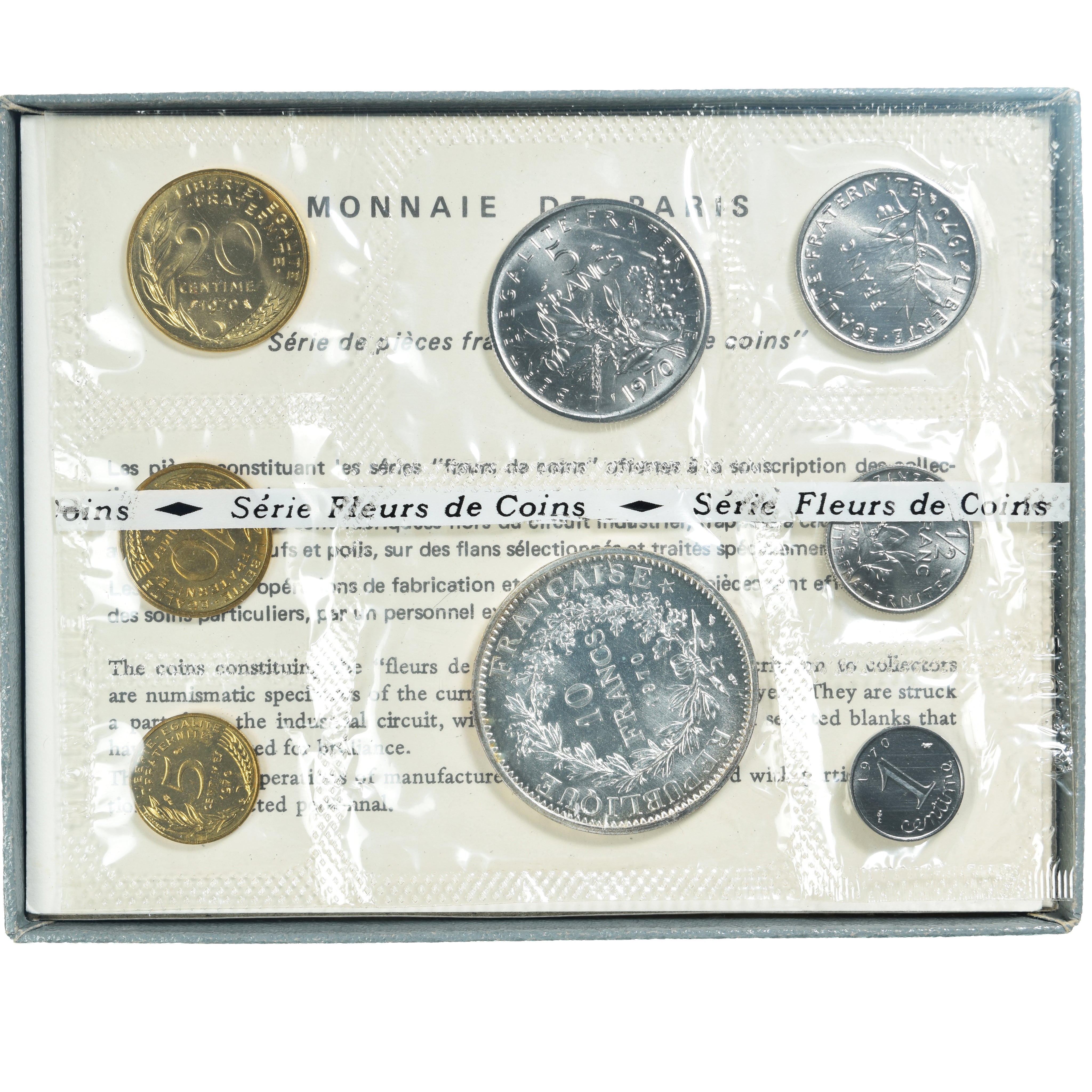 Coin, France, Set, 1970, Monnaie de Paris, FDC, MS(65-70), Gadoury:page 287