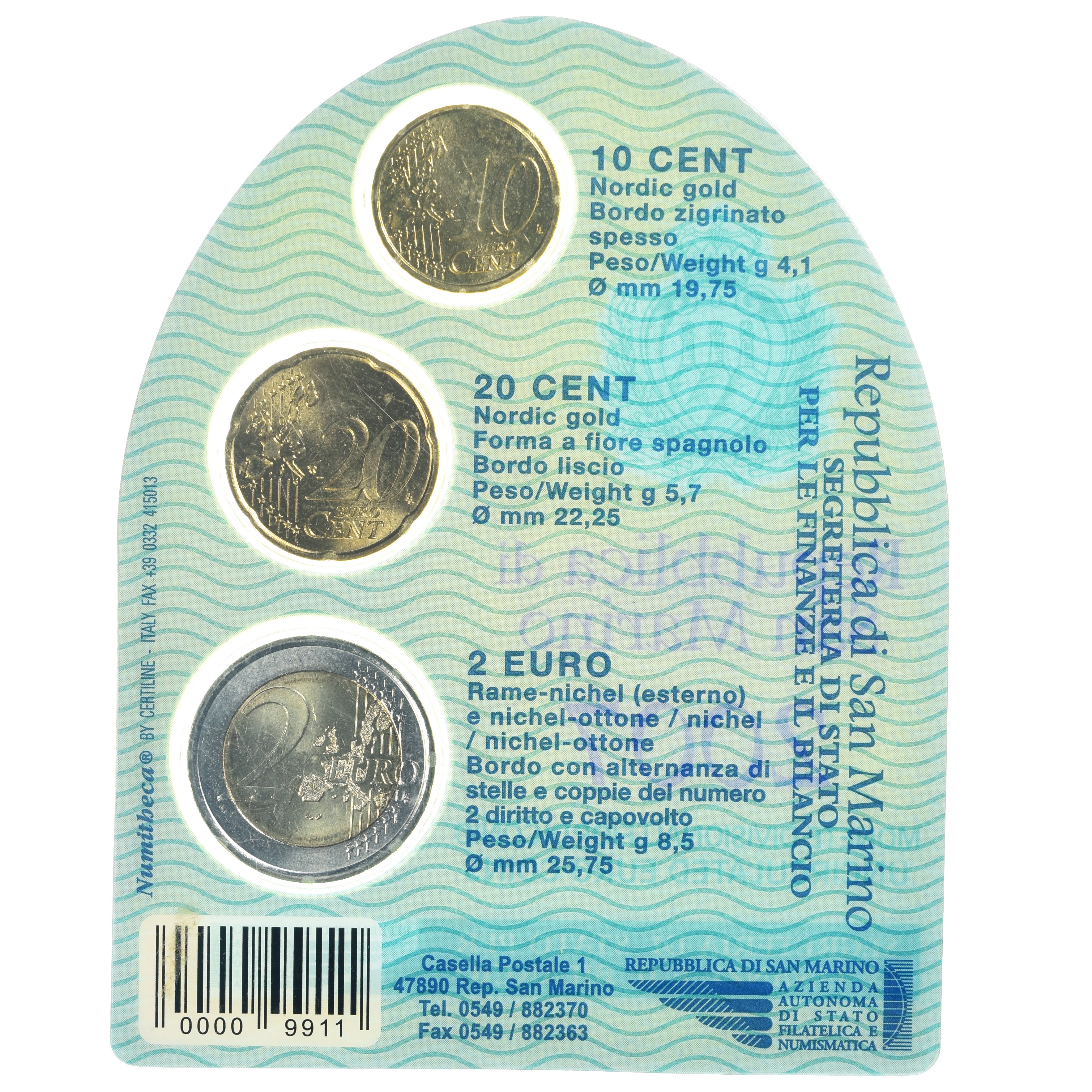 San Marino, Set, 2007, Set 3 monnaies.FDC, MS(65-70)
