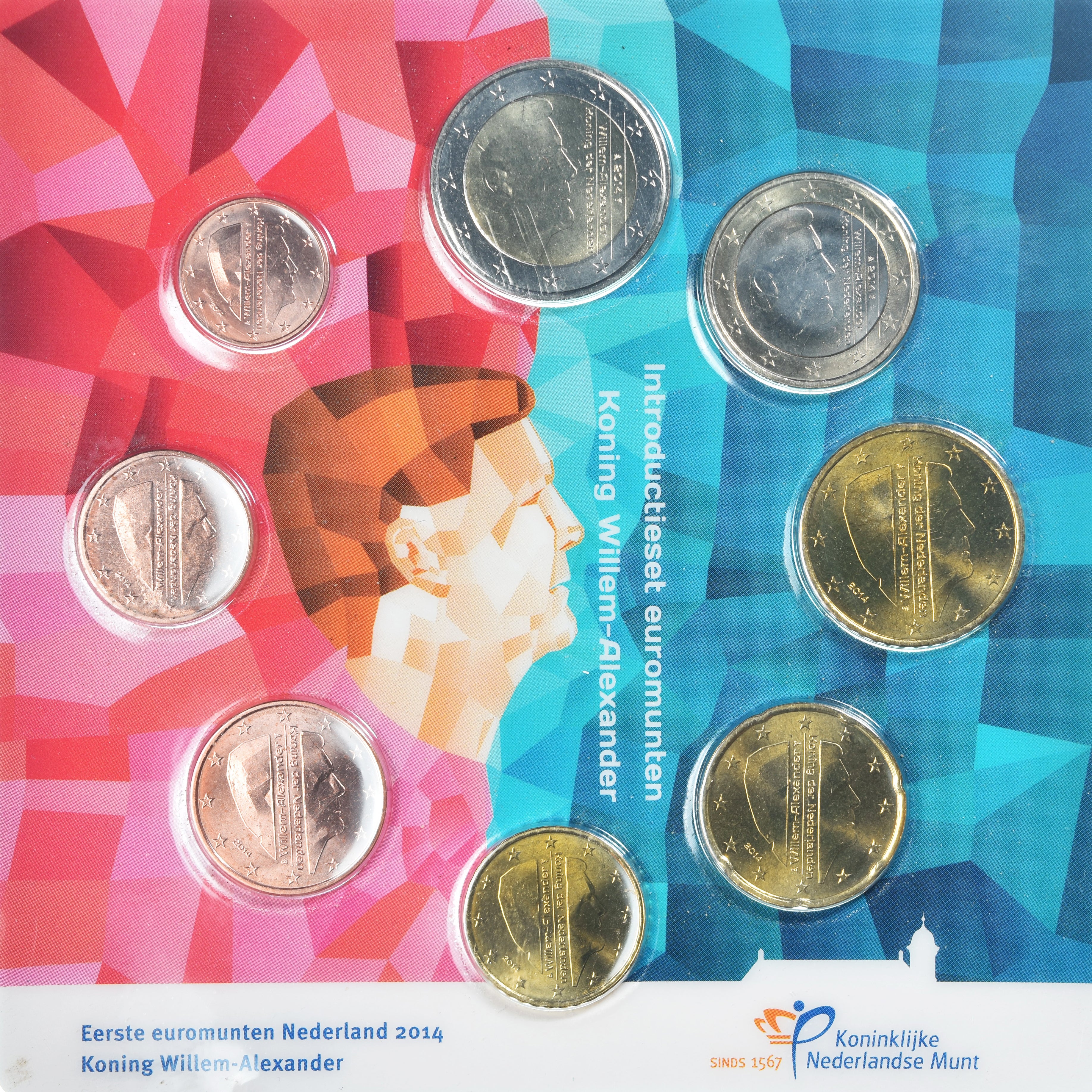 Netherlands, Euro-Set, 2014, Utrecht, WILLEM-ALEXANDER, MS(65-70)