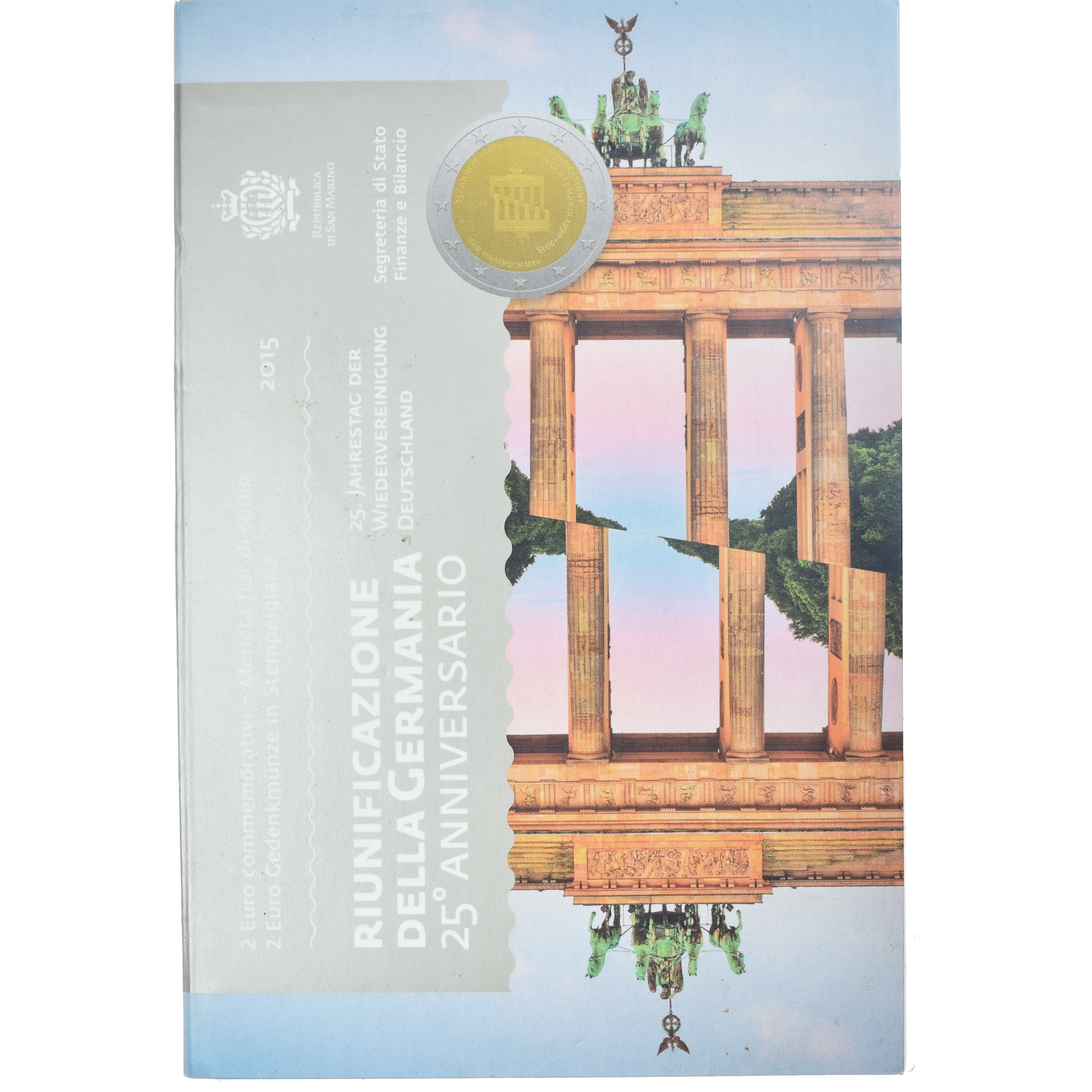 San Marino, 2 Euro, 25ème anniversaire de la réunification de l'Allemagne