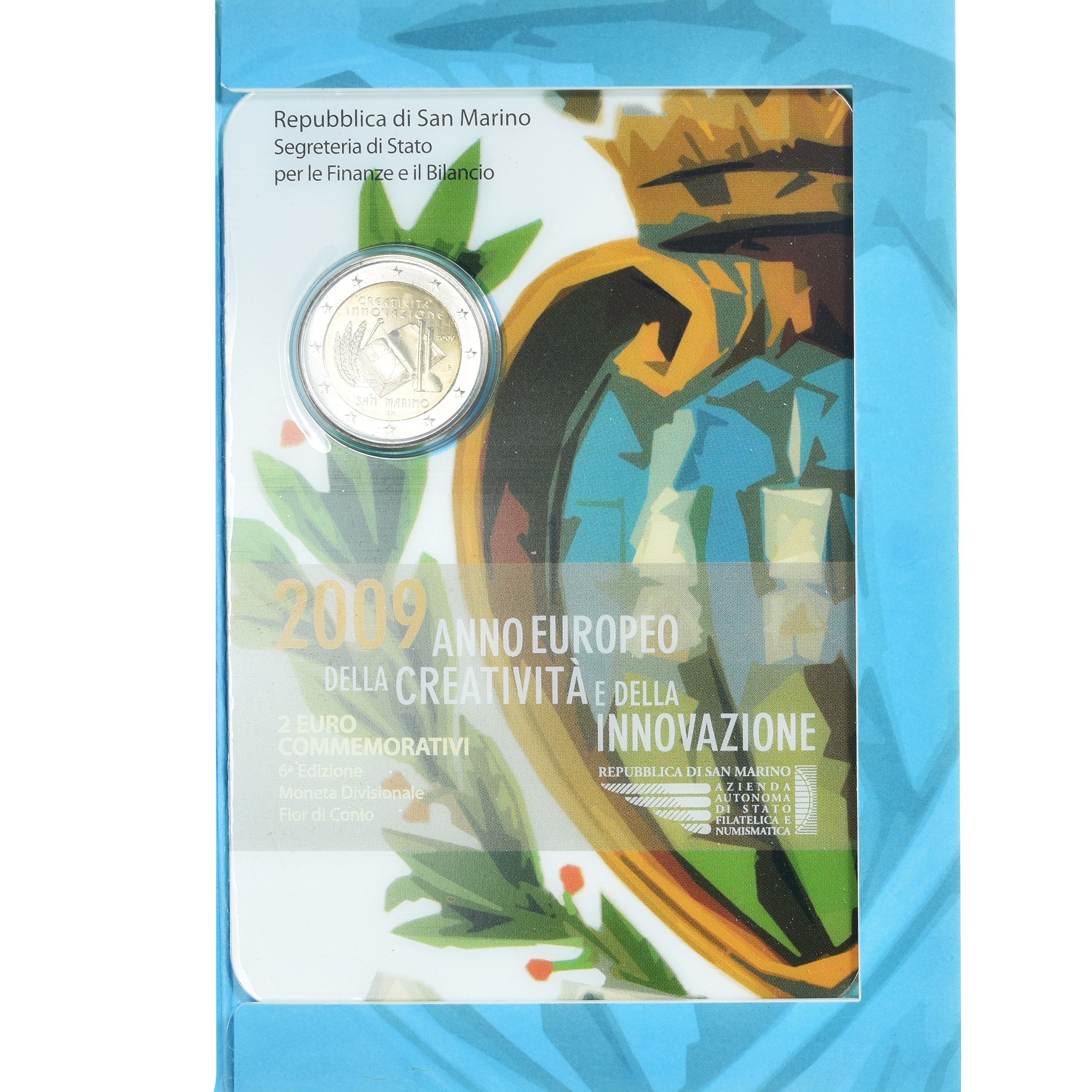 Saint Marin , 2 Euro, année européenne de la créativité, 2009, Rome, BU