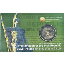 Ireland, 2 Euro, Hibernia, 2016, Coin Card.HIBERNIA. BU, MS(65-70), Bi-Metallic