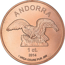 Andorre, Médaille, 1 Centime, 1 Unça Coure Pur, 2014, FDC, Cuivre