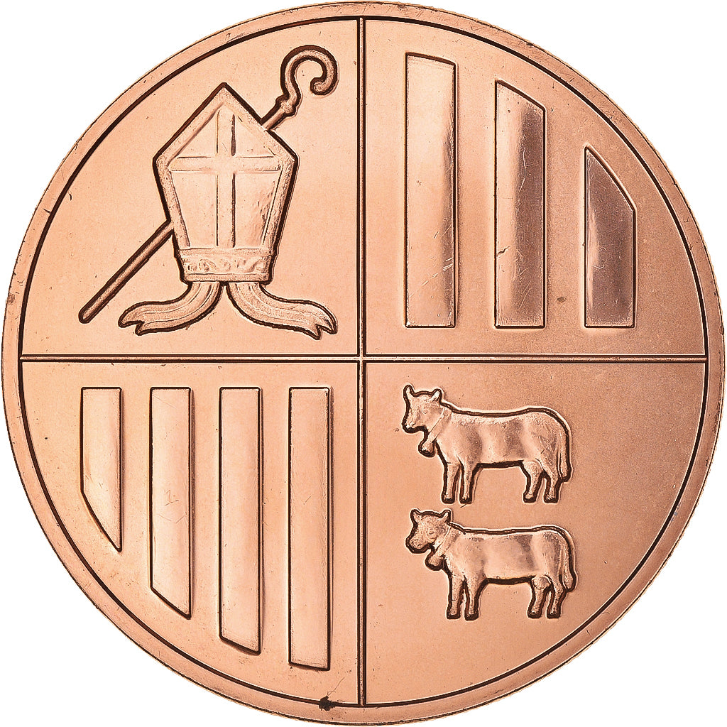 Andorre, Médaille, 1 Centime, 1 Unça Coure Pur, 2014, FDC, Cuivre