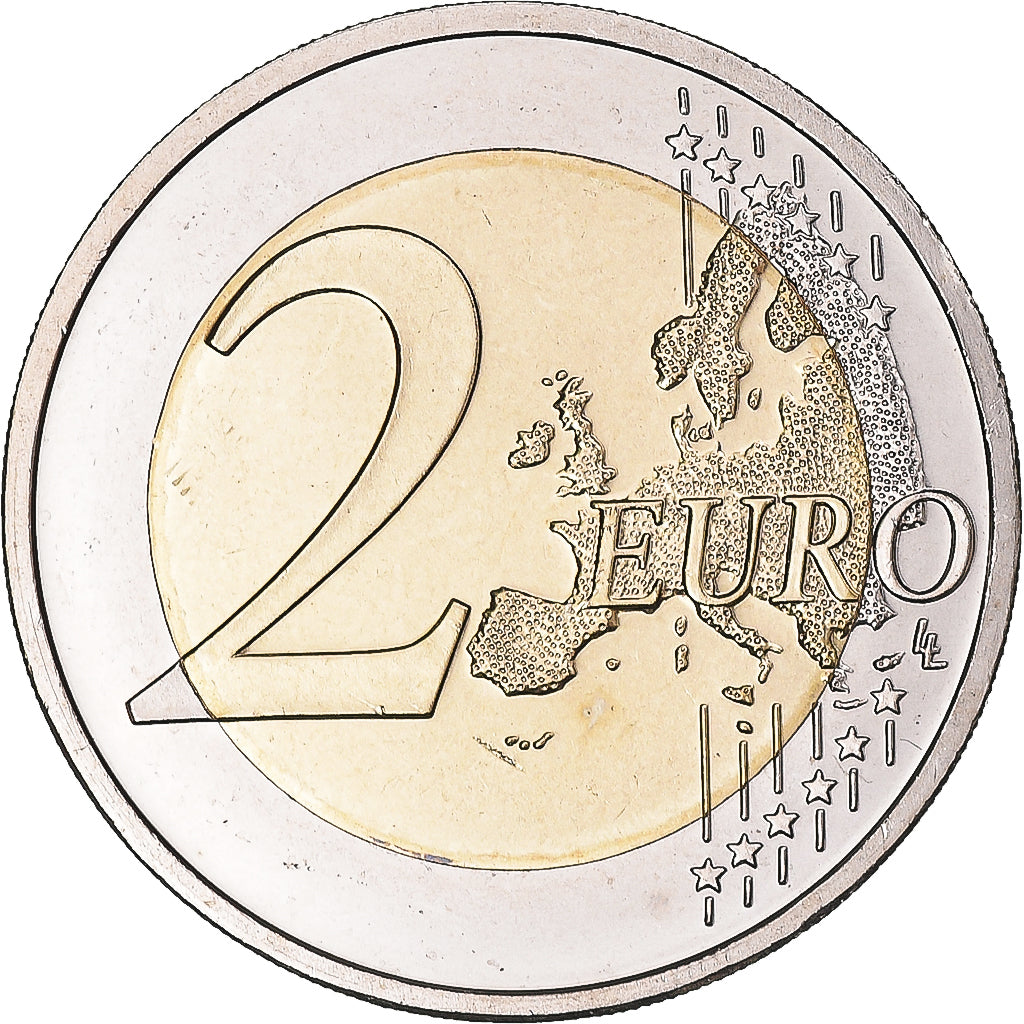 Latvia, 2 Euro, 2014, Stuttgart, Iridescent, STGL, Bi-Metallic, KM:157