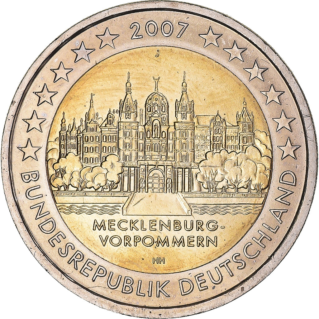 République fédérale allemande, 2 Euro, 2007, Hambourg, SPL, Bimétallique
