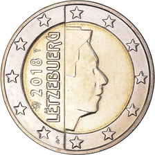 Luxemburgo, 2 Euro, 2018, MS(63), Bimetálico, KM:New