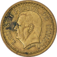 Monnaie, Monaco, Louis II, Franc, 1943, TB+, Bronze-Aluminium, Gadoury:132