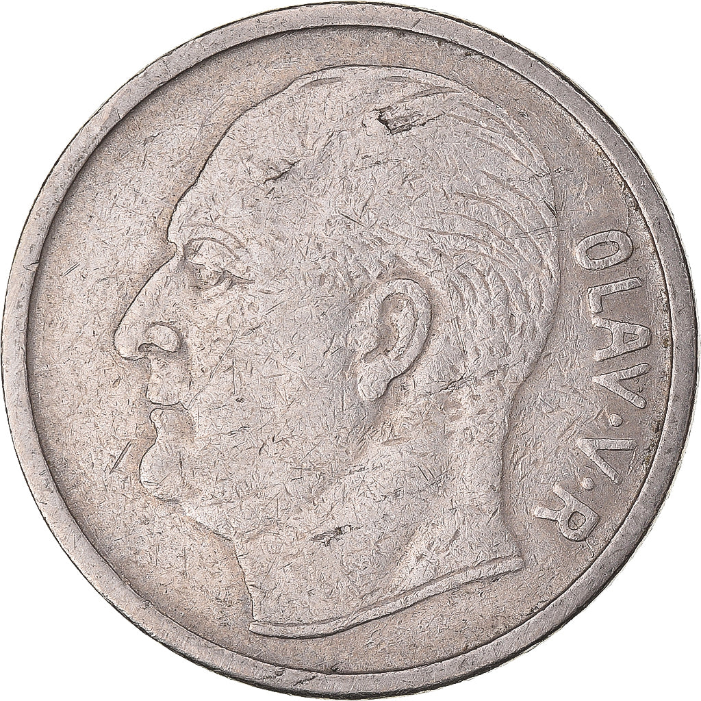 Coin, Norway, Olav V, Krone, 1958, EF(40-45), Copper-nickel, KM:409