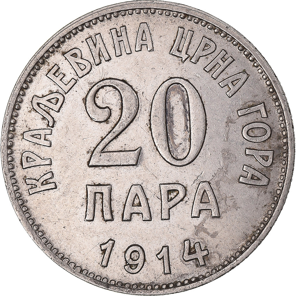 Coin, Montenegro, Nicholas I, 20 Para, 1914, EF(40-45), Nickel, KM:19