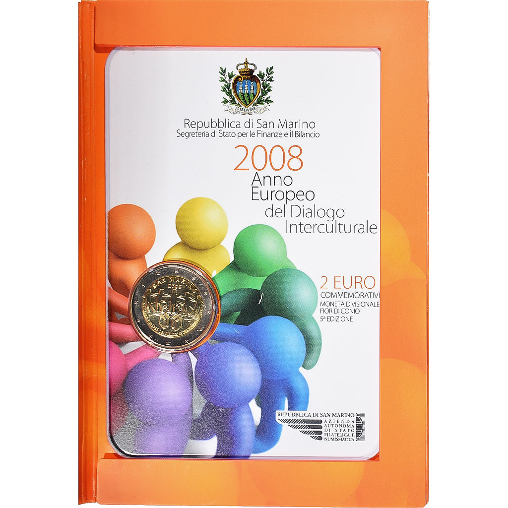 San Marino, 2 Euro, 2008, Rome, ANNO EUROPEO DEL DIALOGO INTERCULTURALE.BU