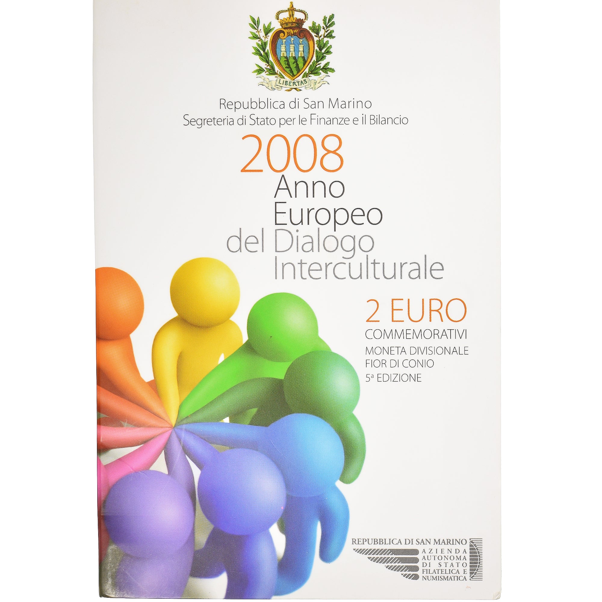 San Marino, 2 Euro, 2008, Rome, ANNO EUROPEO DEL DIALOGO INTERCULTURALE.BU