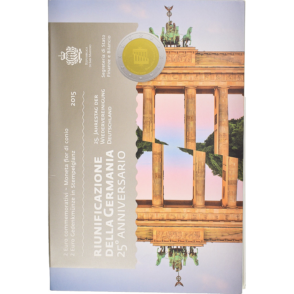 San Marino, 2 Euro, réunification de l'Allemagne, 2015, Rome, BU, MS(65-70)