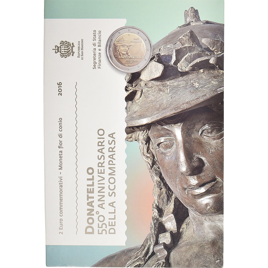 San Marino, 2 Euro, 2016, Donatello., MS(65-70), Bi-Metallic