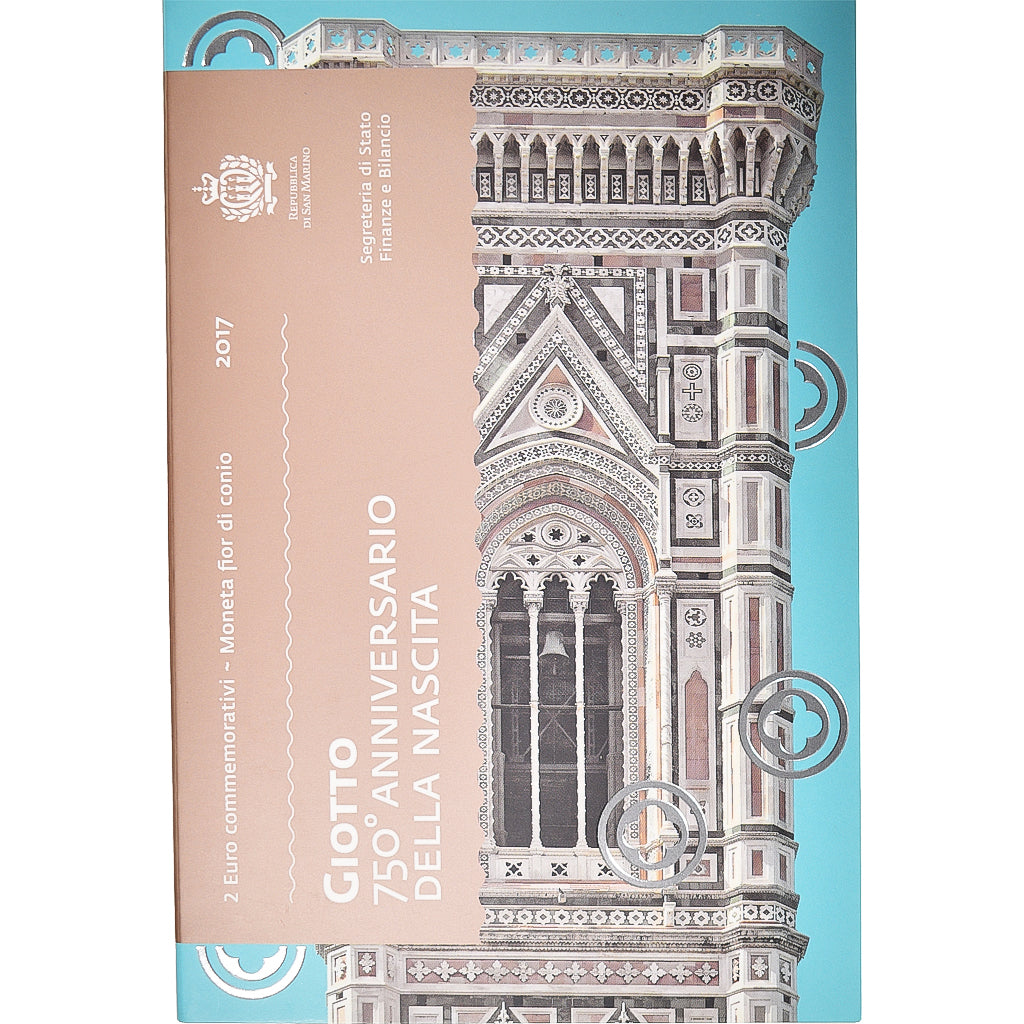 San Marino, 2 Euro, 750 anniversaire de la naissance de Giotto, 2017, Rome