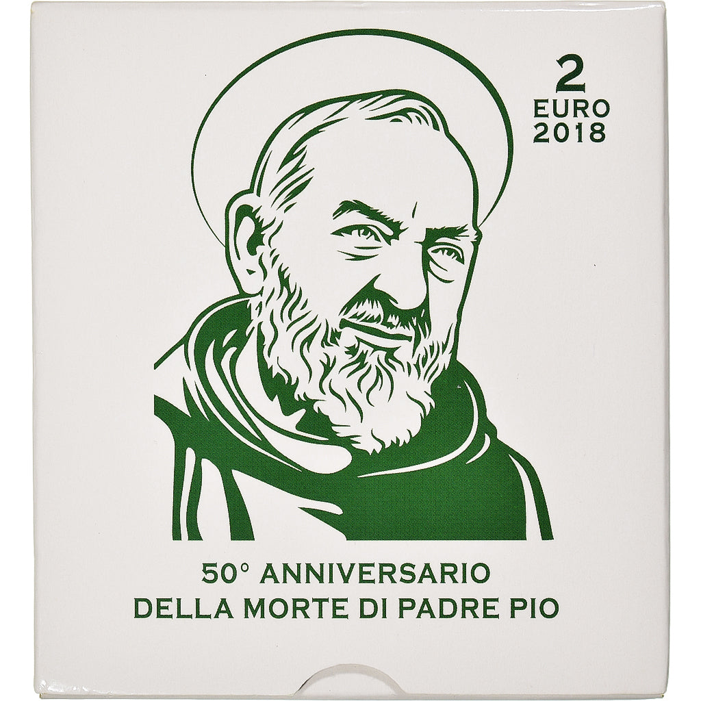Vaticano, 2 Euro, 2018, Rome, BE PADRE PIO, FDC, Bi-metallico