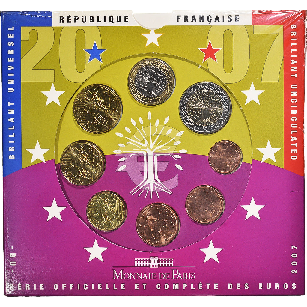Frankreich, Monnaie de Paris, Euro-Set, 2007, BU, STGL