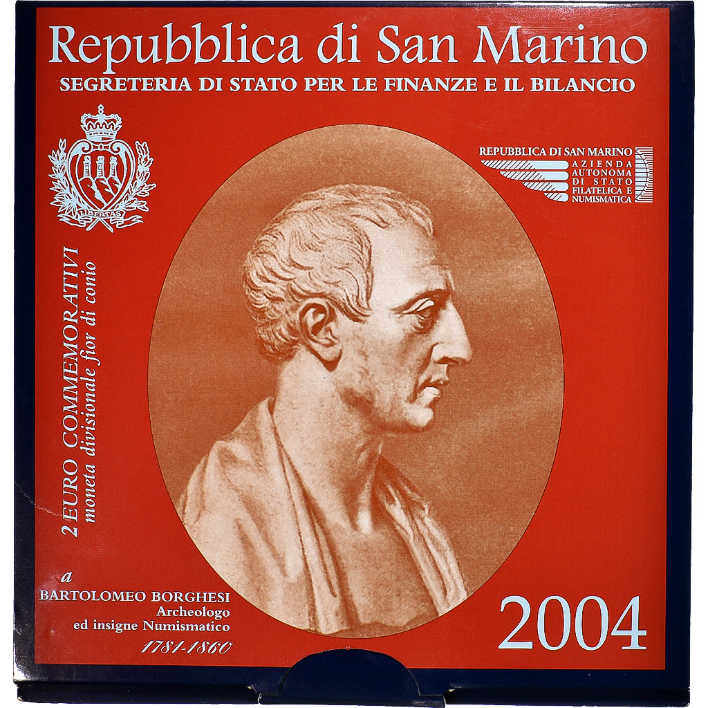 San Marino, 2 Euro, 2004, FDC, MS(65-70), Bi-Metallic