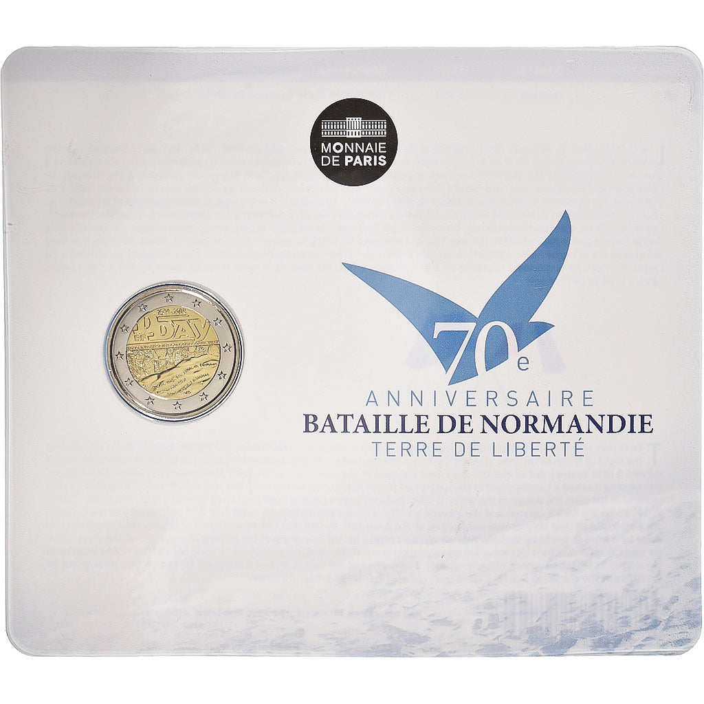 France, 2 Euro, 2014, Paris, D-DAY .BU, MS(65-70), Bi-Metallic