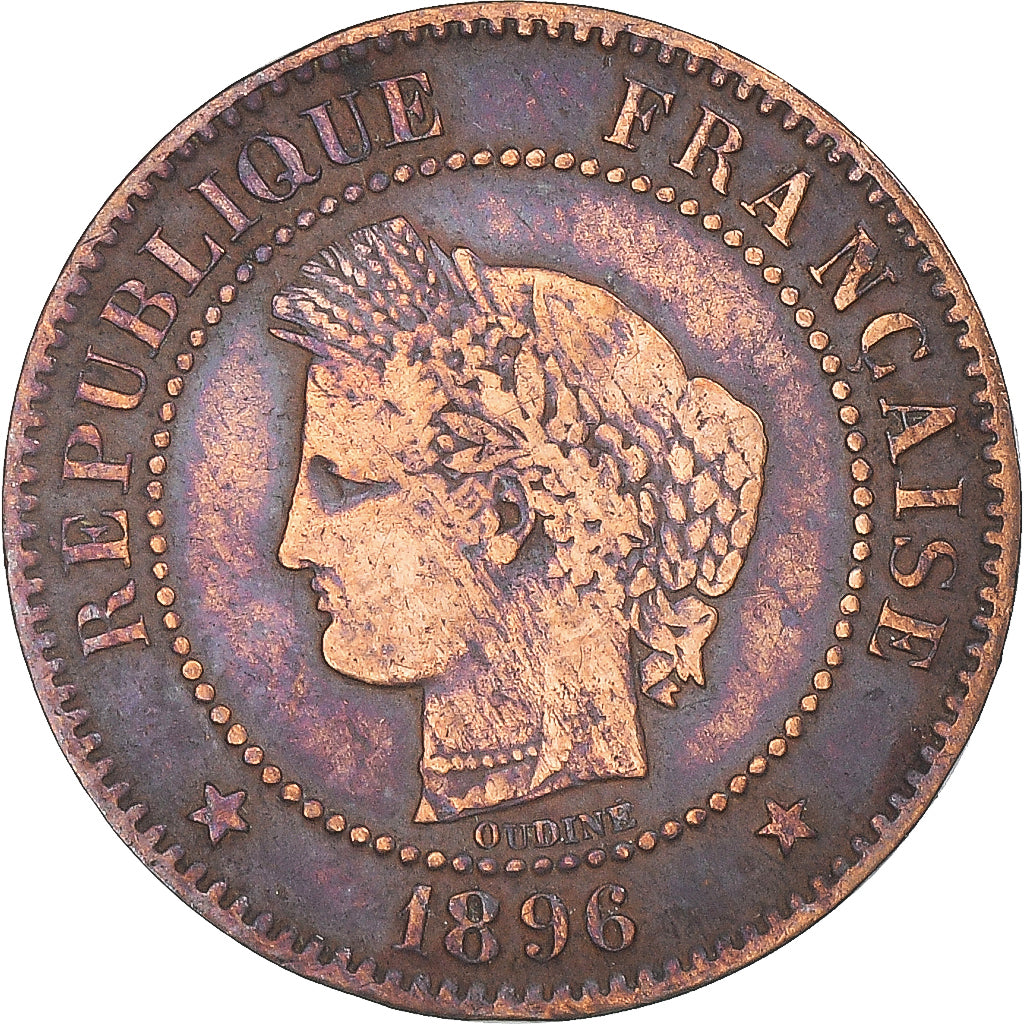 Coin, France, Cérès, 2 Centimes, 1896, Paris, VF(30-35), Bronze, KM:827.1
