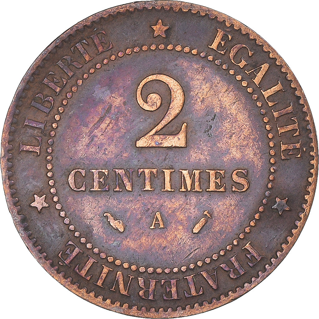 Coin, France, Cérès, 2 Centimes, 1896, Paris, VF(30-35), Bronze, KM:827.1