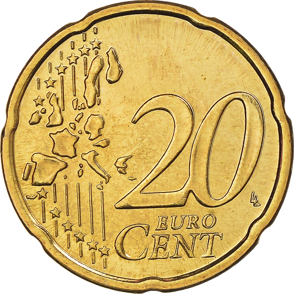 Finland, 20 Euro Cent, 2001, Vantaa, MS(65-70), Brass, KM:102