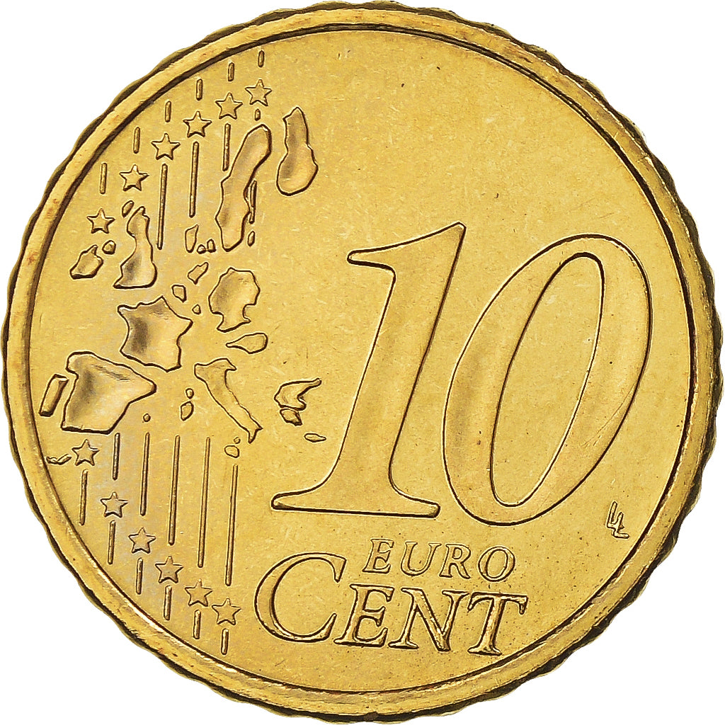 Finland, 10 Euro Cent, 1999, Vantaa, BU, MS(65-70), Brass, KM:101